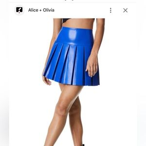 EMILIE VEGAN LEATHER BOX PLEATED MINI SKIRT